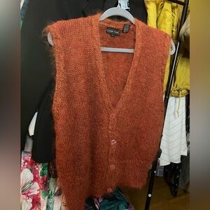 Burnt Orange Mohair Vest by Jeanne Pierre
